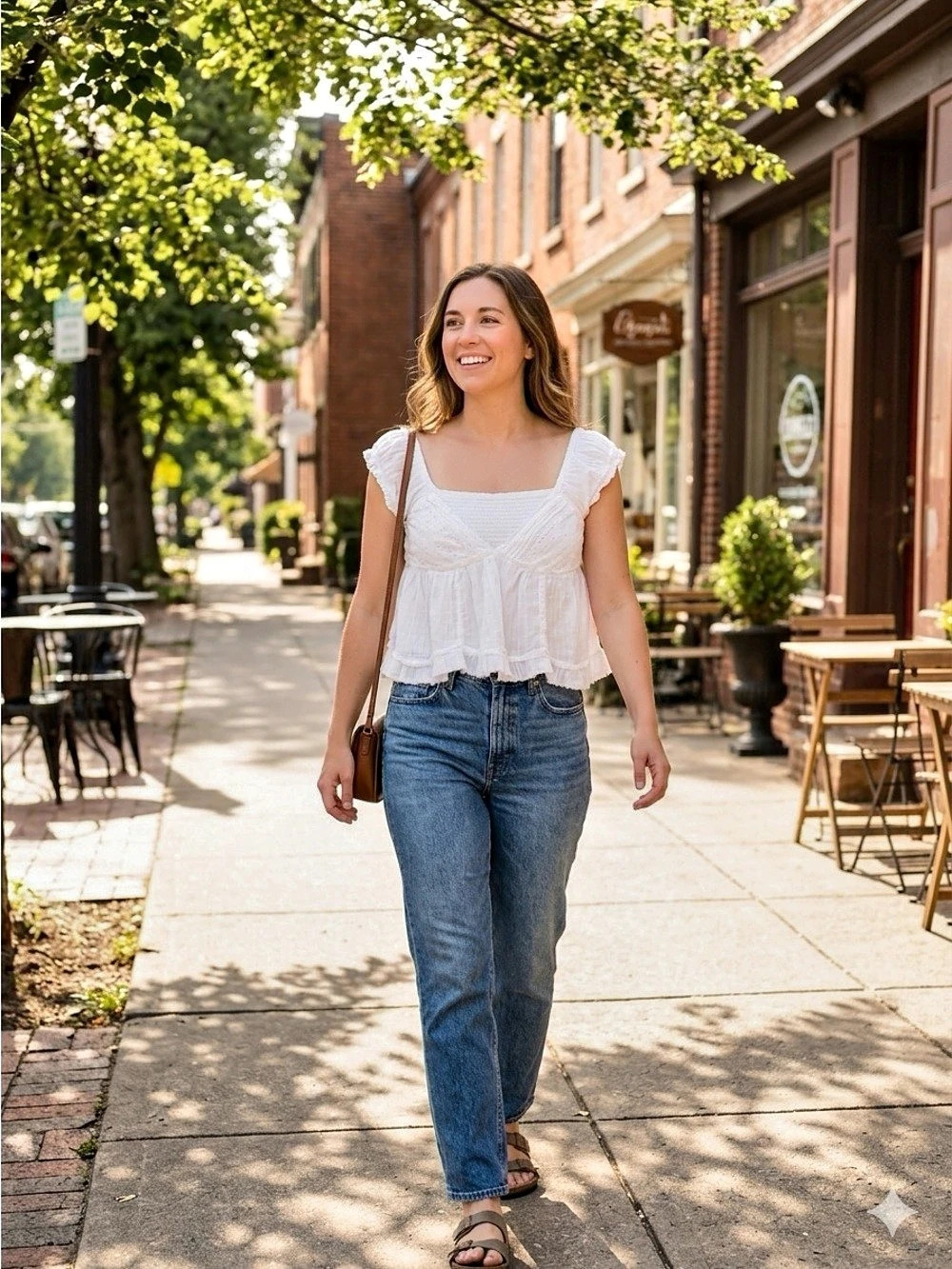 Aéropostale White Eyelet Smocked Crop Top Medium